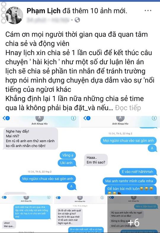 Phạm Lịch tung loạt tin nhắn bằng chứng trong lần cuối lên tiếng về ồn ào với Phạm Anh Khoa